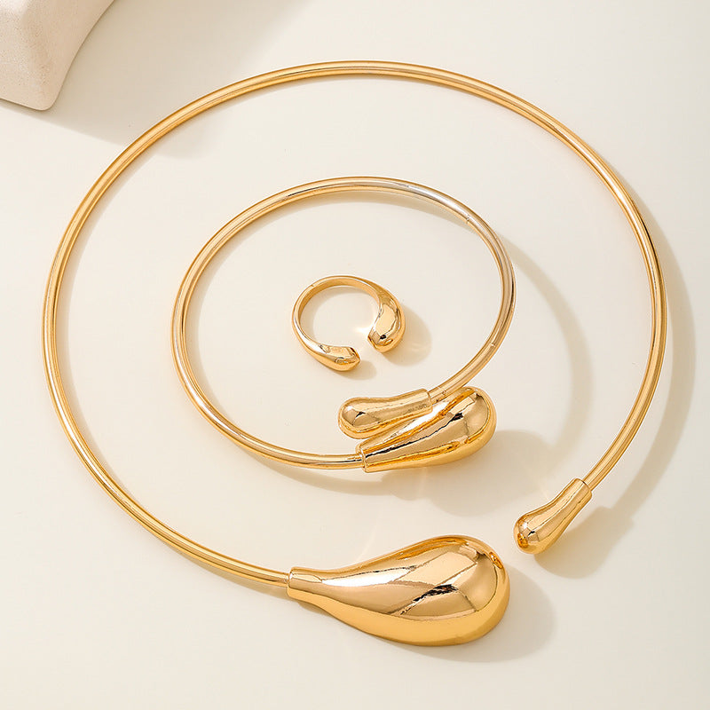 Planderful Vienna Verve Women's Gold Water Drop Jewelry Set