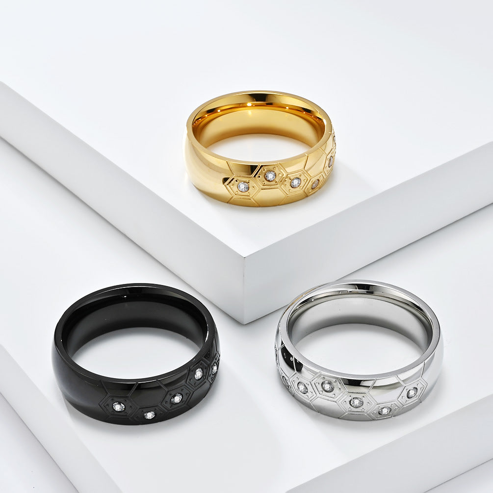 Planderful Titanium Steel World Cup Ring For Men Durable Football Fan Jewelry Souvenir