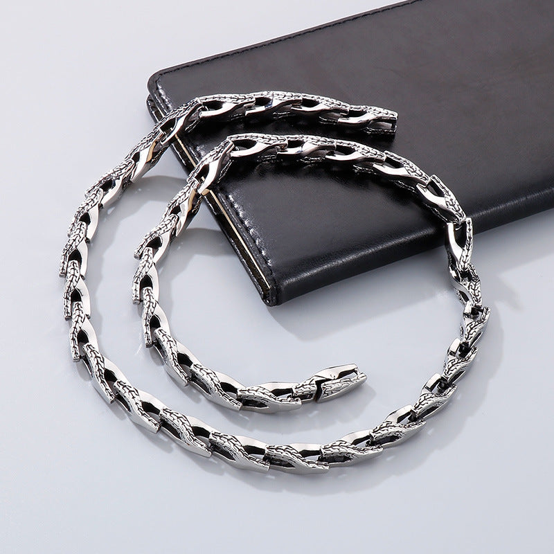 Stainless Steel – Snake Bone Titanium Steel Men's Bracelet