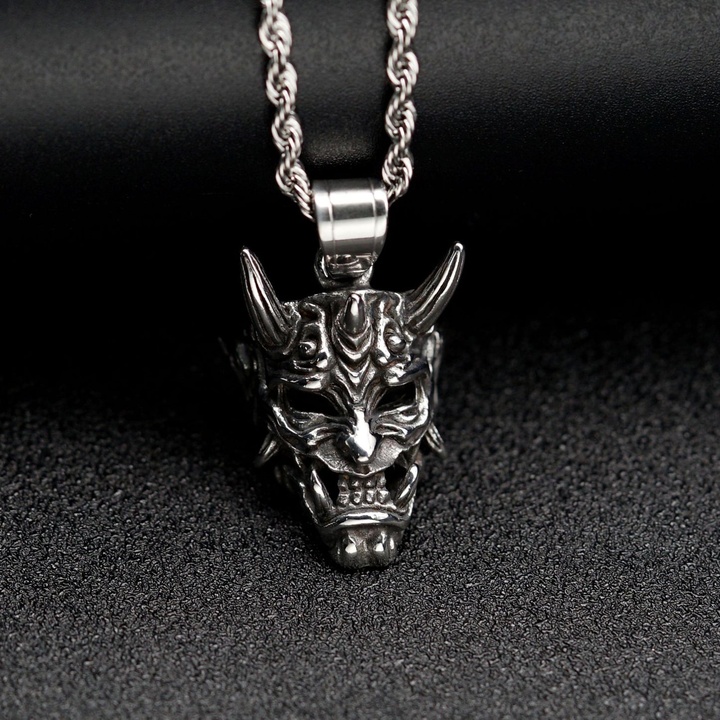 Steel Necklace – Vintage Ghost Mask Pendant