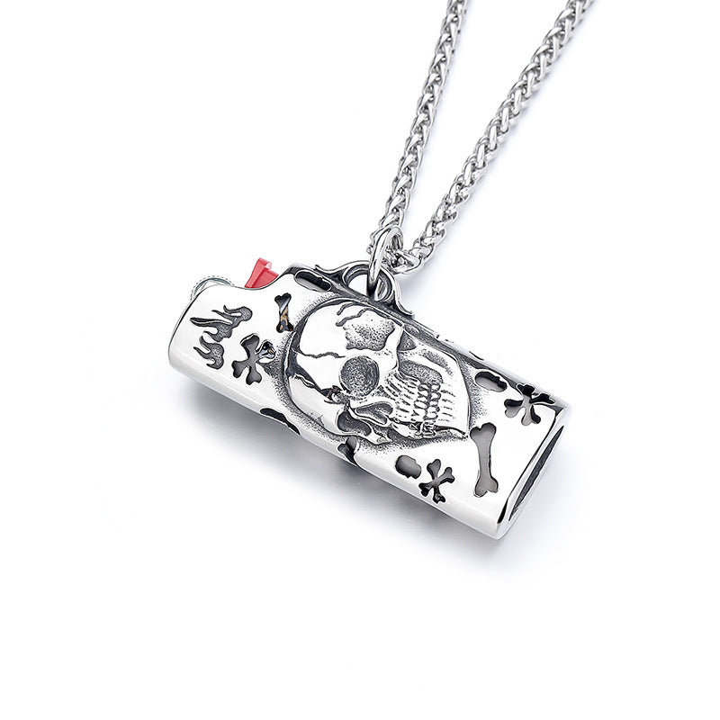 Steel Necklace Pendant – Vintage Skull