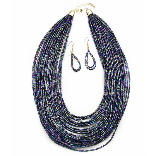 Layered Beaded Handmade Necklace with Retro Ethnic Flair