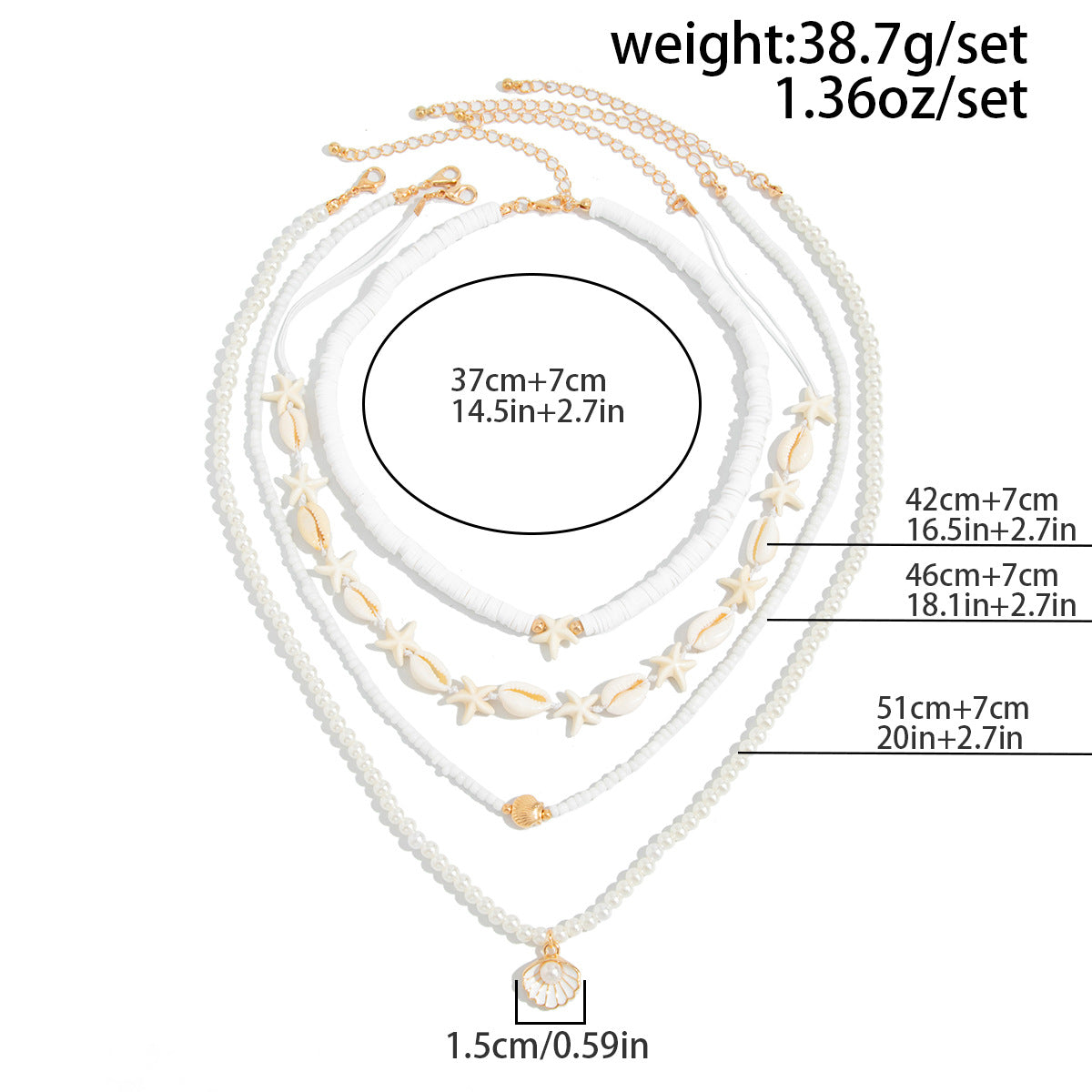 Bohemian Shell & Starfish Pearl Necklace