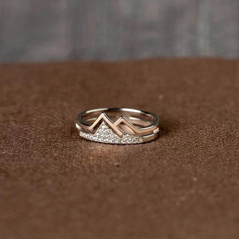 Mountain Zircon Opening Sterling Silver Ring