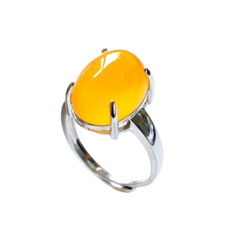 Sunshine Oval Chalcedony Ring