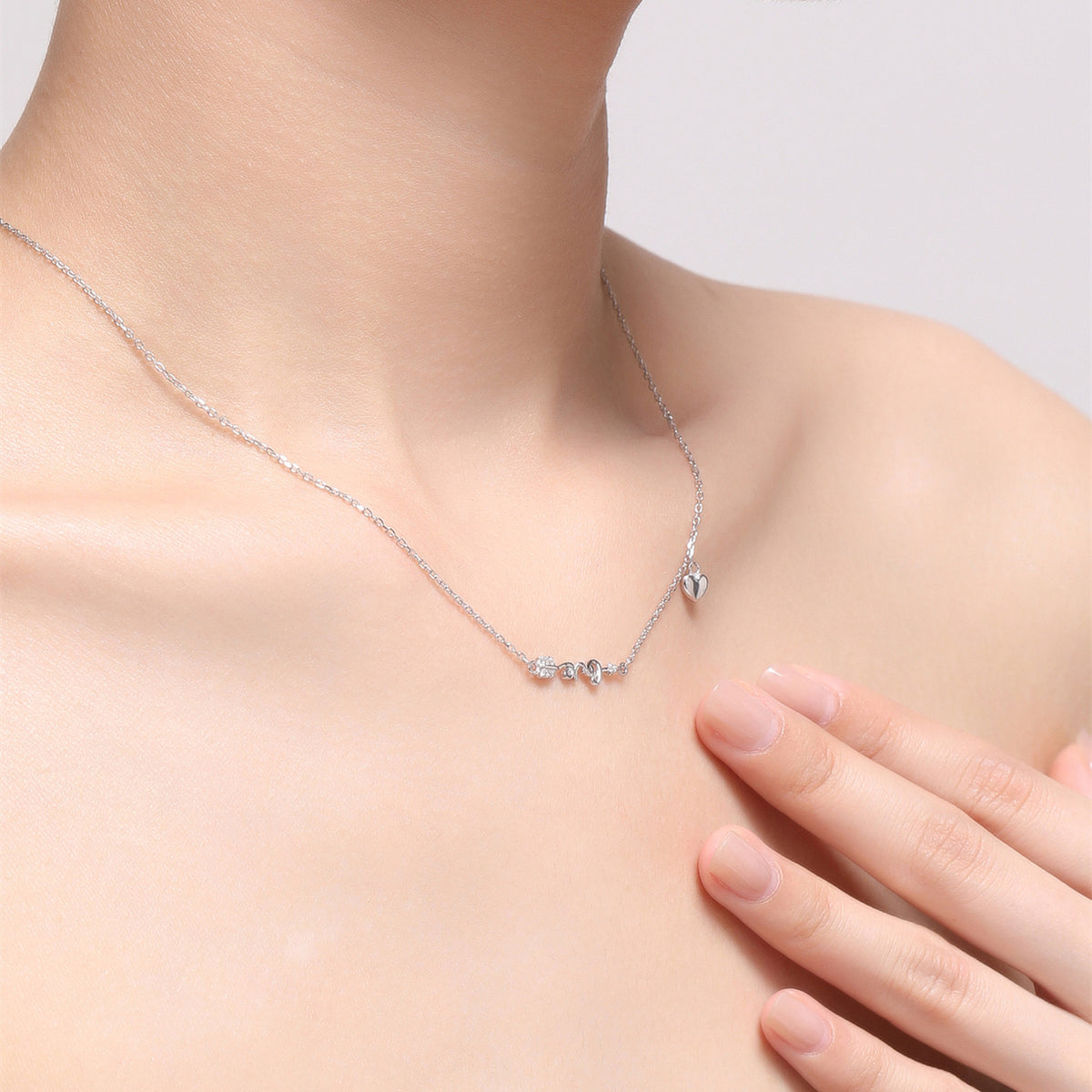 S925 Sterling Silver Heart Necklace