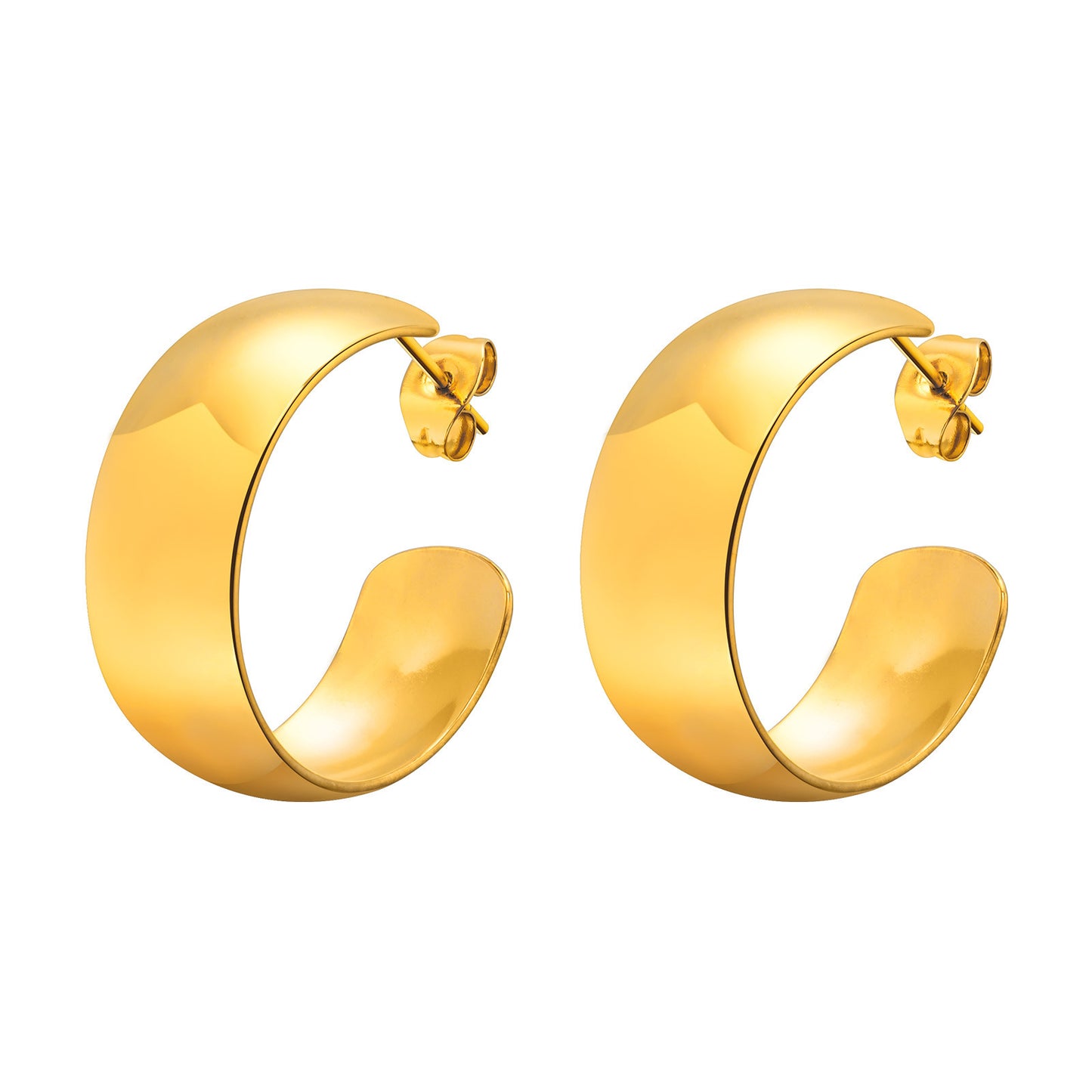 European And American Jewelry Stainless Steel C Shaped Earrings