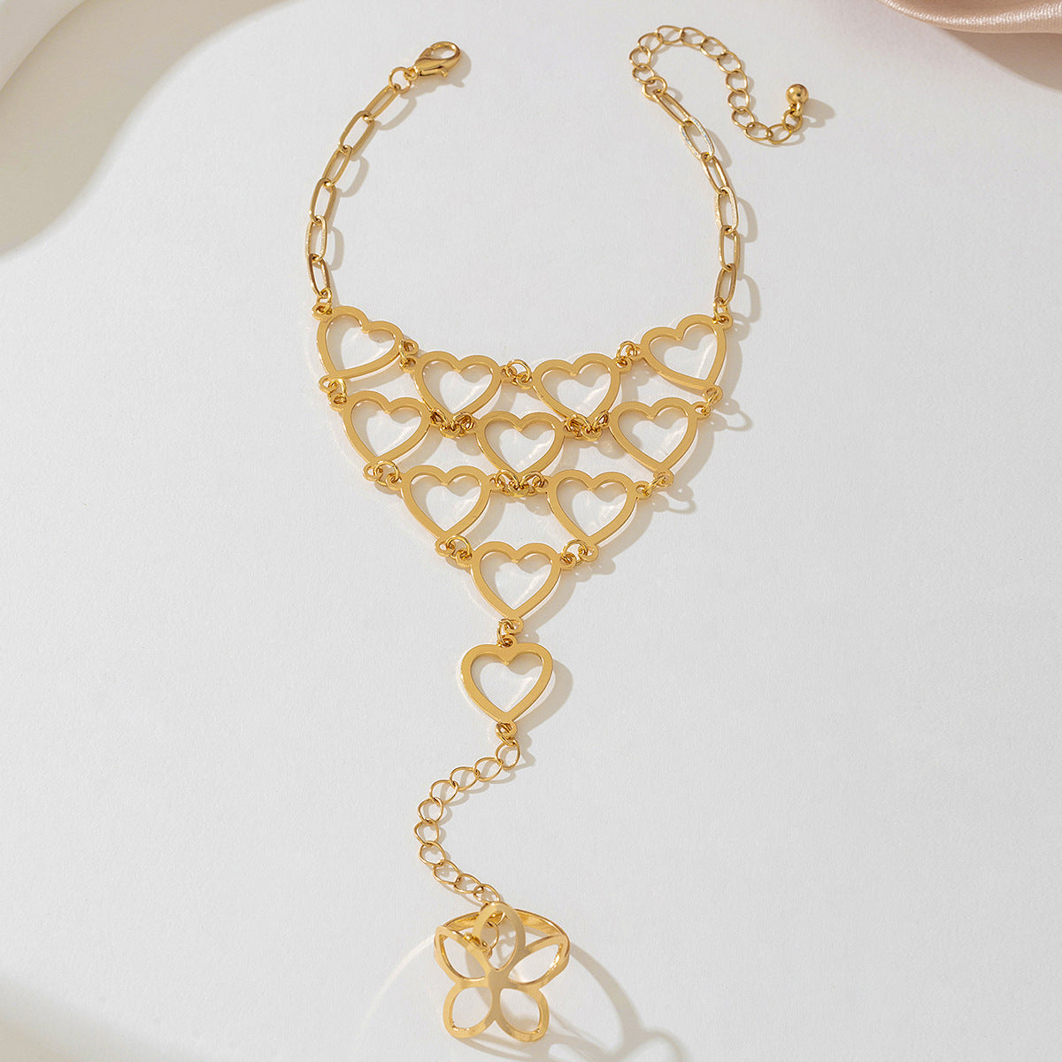 Fashionable Metal Love Flower Bracelet for Stylish Ladies