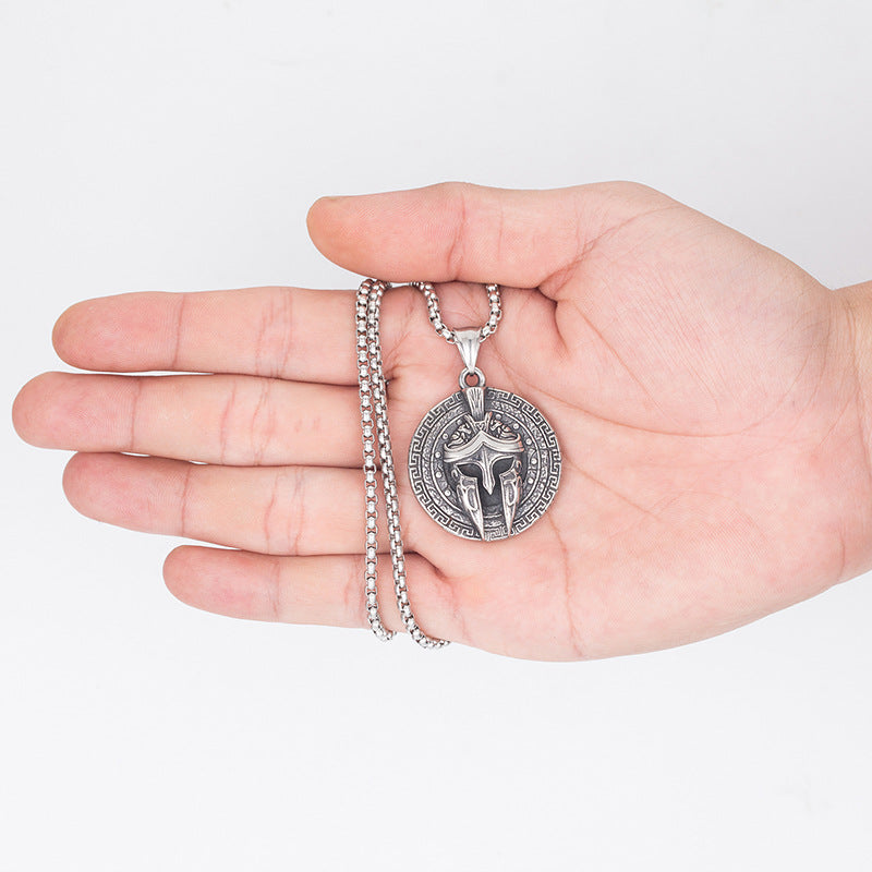 Steel Necklace – Vintage Viking Mask Inspired for Men
