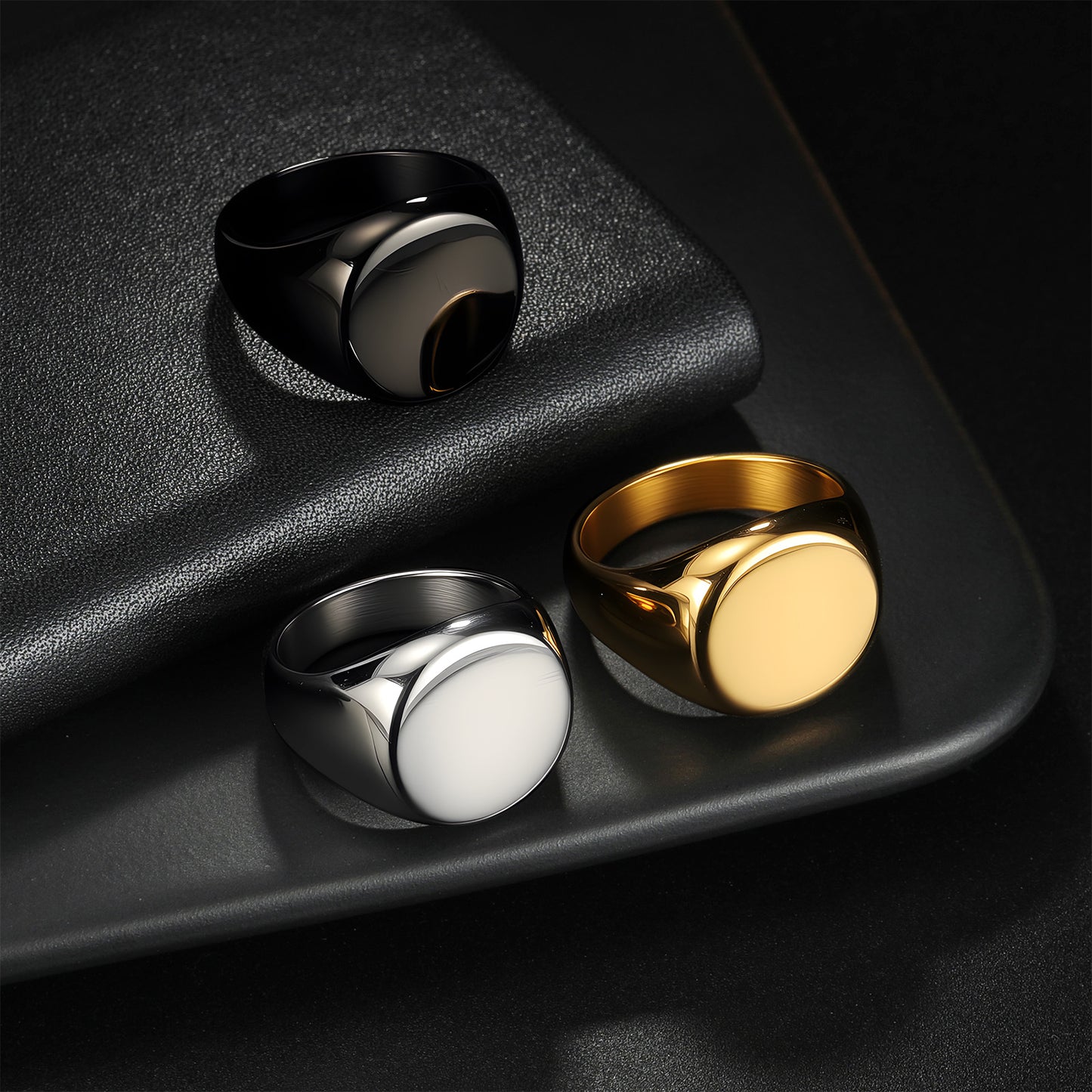 Planderful Premium Titanium Steel Ring For Men And Women Unisex Round Seal Design Everyday Genie