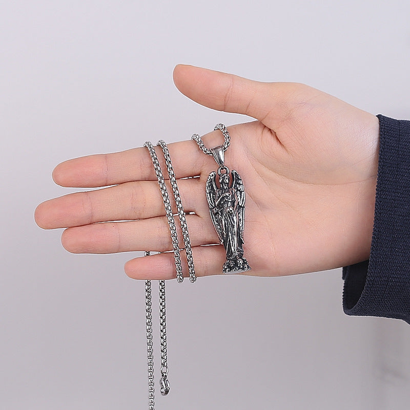 Titanium Steel Necklace – Statement Skull Angel