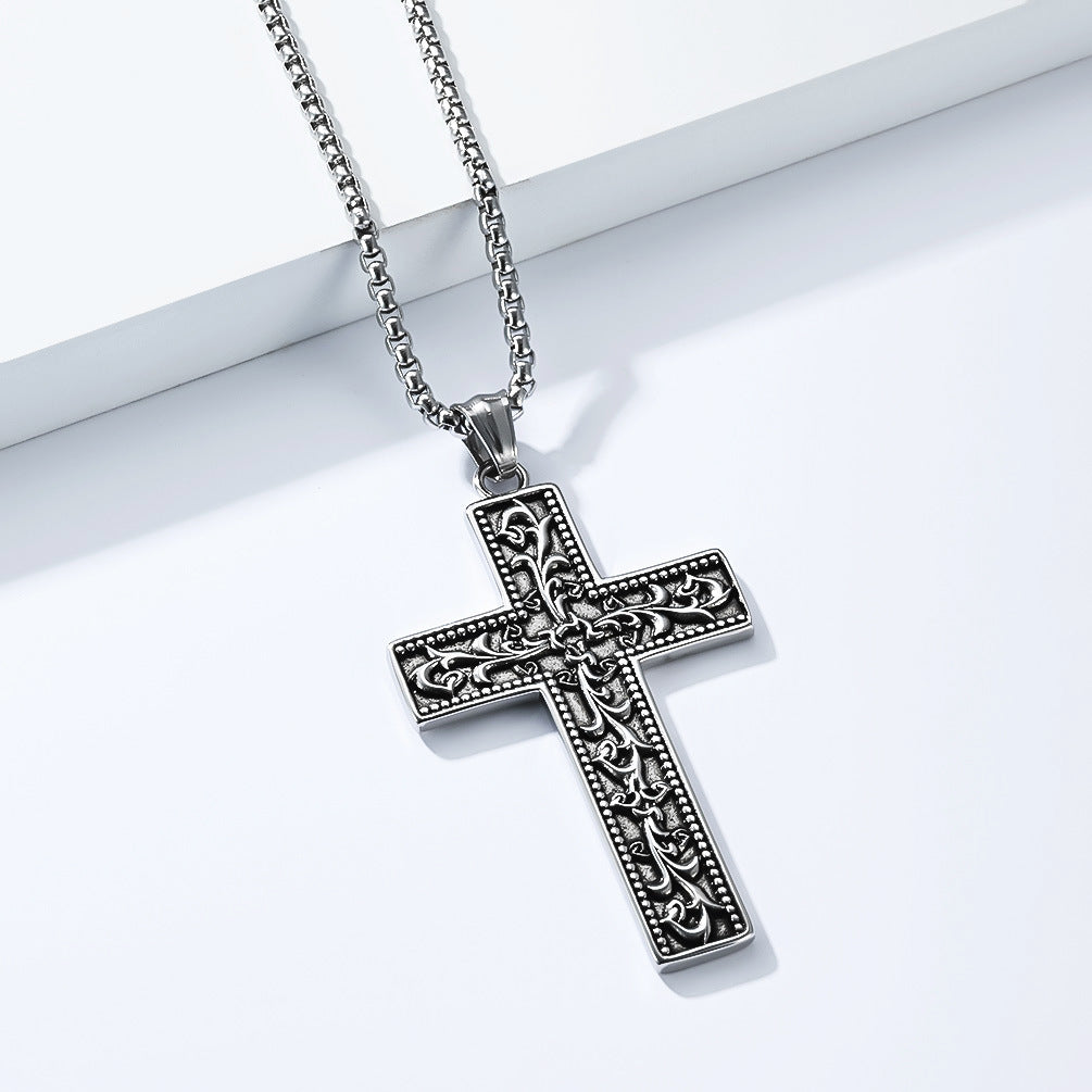Planderful Gothic Cross Necklace For Men And Women Retro Literary Pendant Unisex Protection Statement