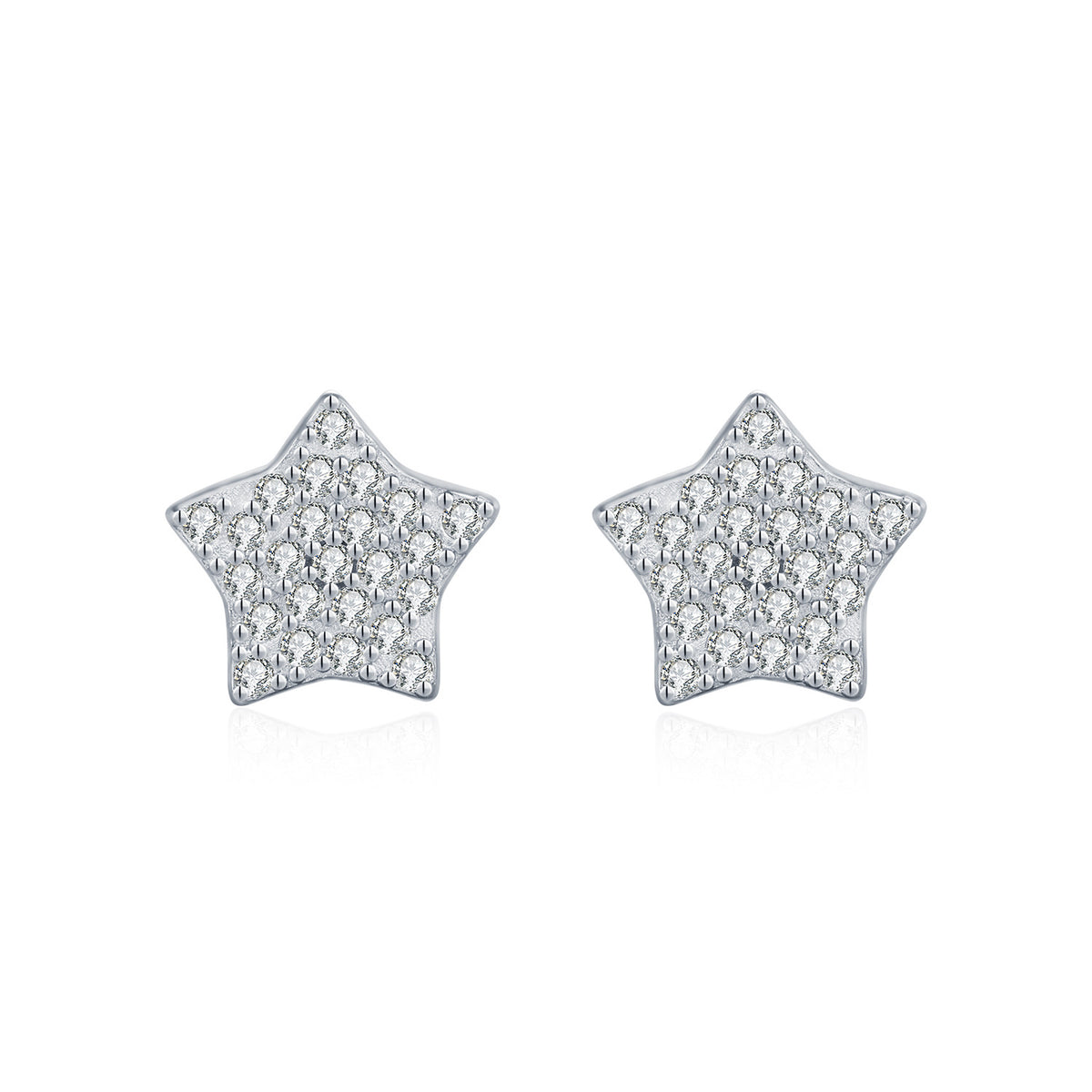 925 Sterling Silver Star Moissanite Stud Earrings