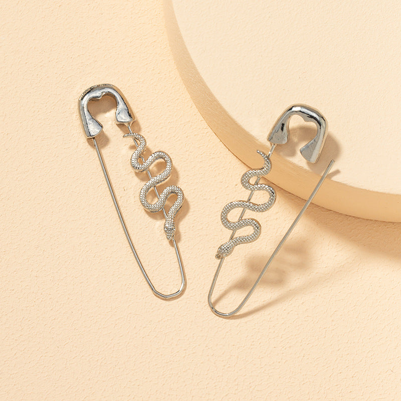Exaggerated Alloy Snake Earrings - Vienna Verve Collection