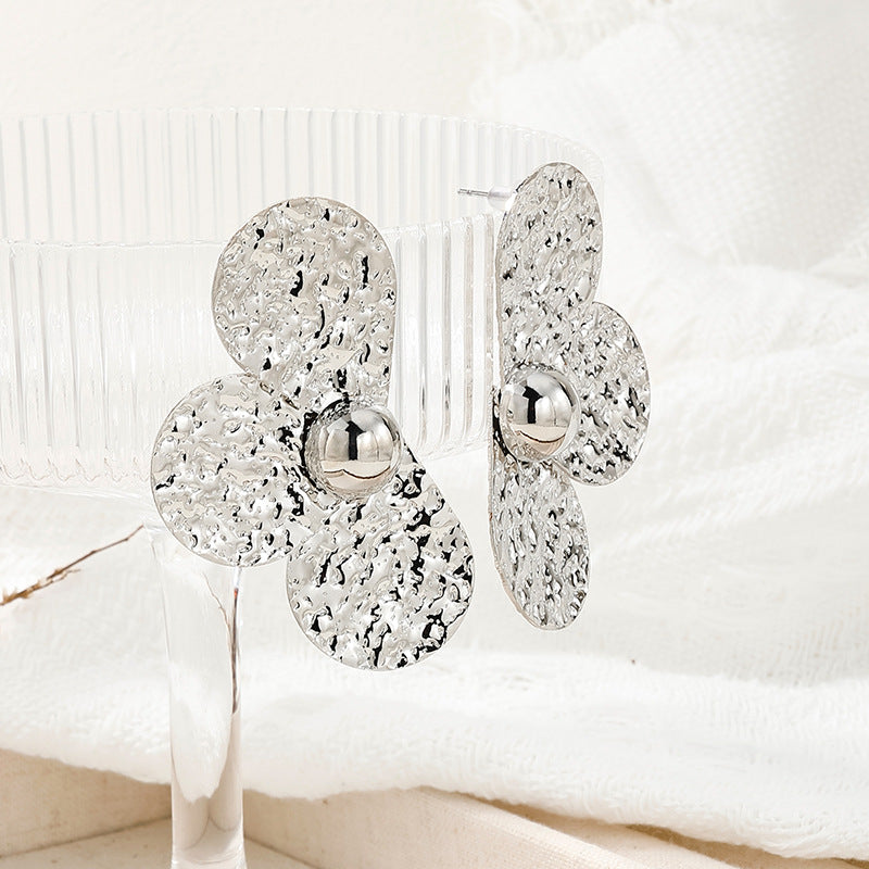 High-End Petal Shape Metal Stud Earrings - Vienna Verve Collection by Planderful