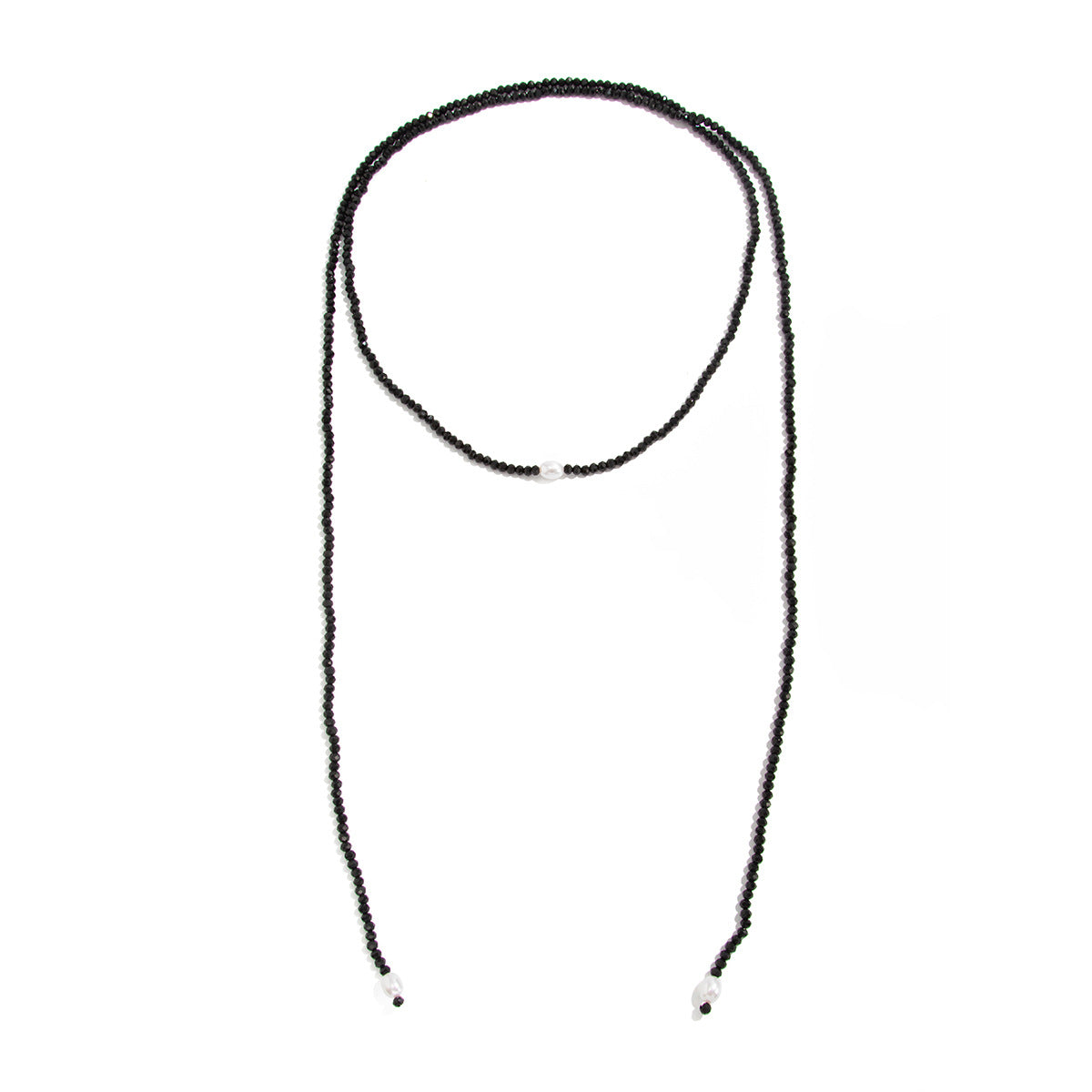 Knotted Pearl Crystal-Style Y-Necklace