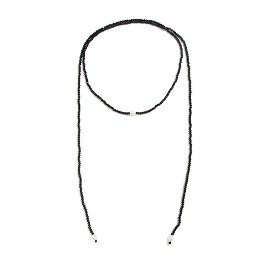Knotted Pearl Crystal-Style Y-Necklace