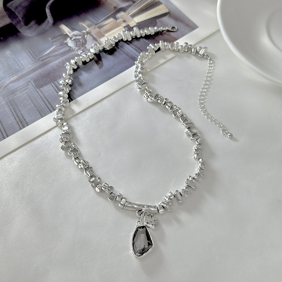 Irregular Crushed-Ice Bead Necklace Collection
