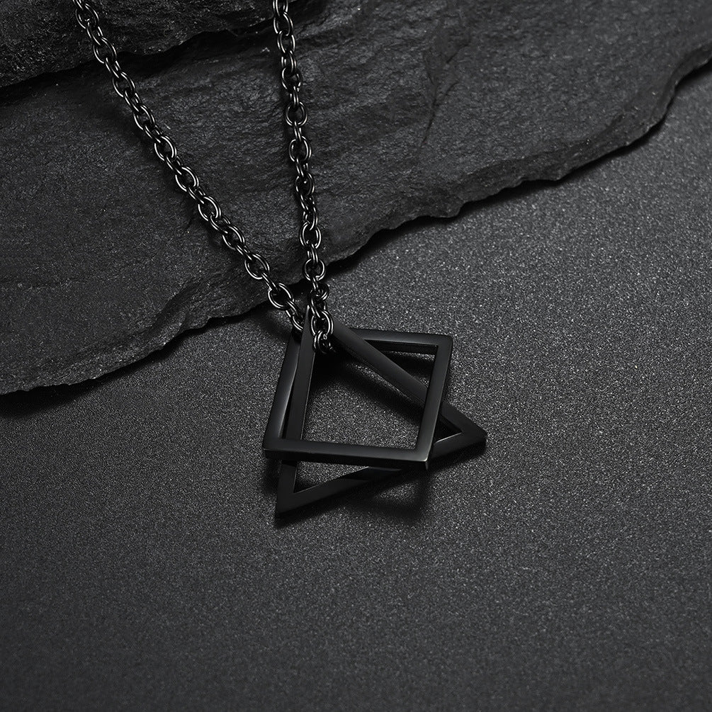 Geometric Steel Necklace For Everyday Wearers Planderful Durable Non Fading Pendant