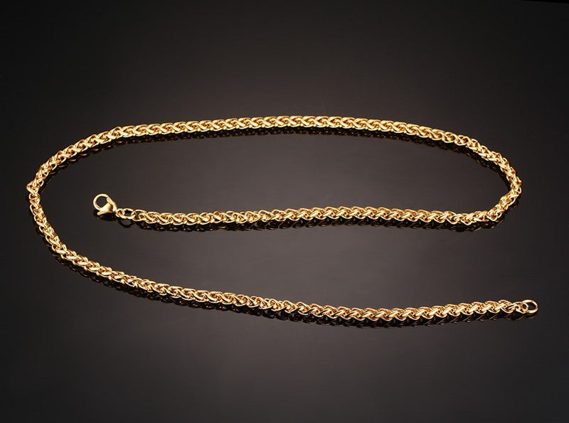 Thick Chain Men's Necklace Stainless Steel Flower Basket Chain