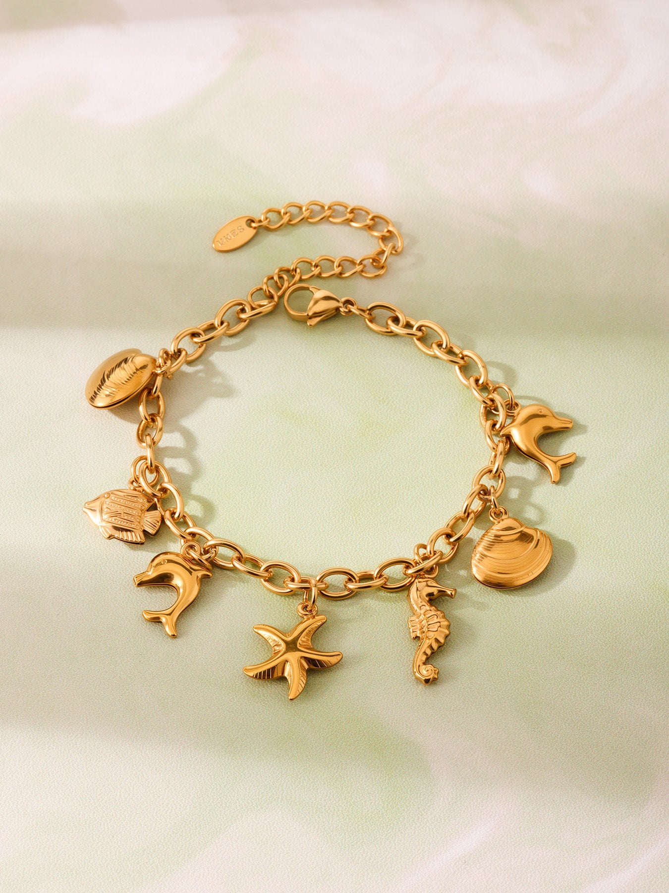 Planderful Dolphin Starfish Anklet For Her Gold Plated