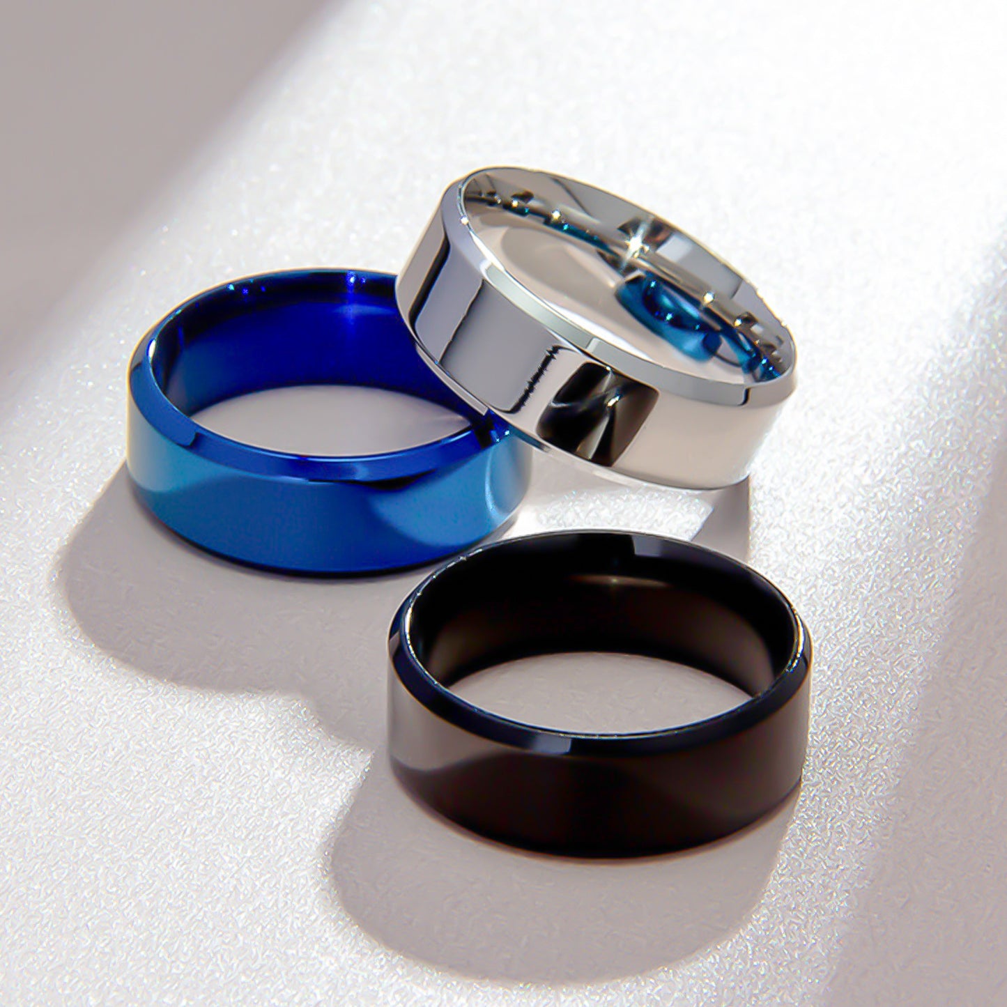 Planderful Everyday Genie 8mm Stainless Steel Mens Ring Unisex Wedding Band Durable Modern Jewelry