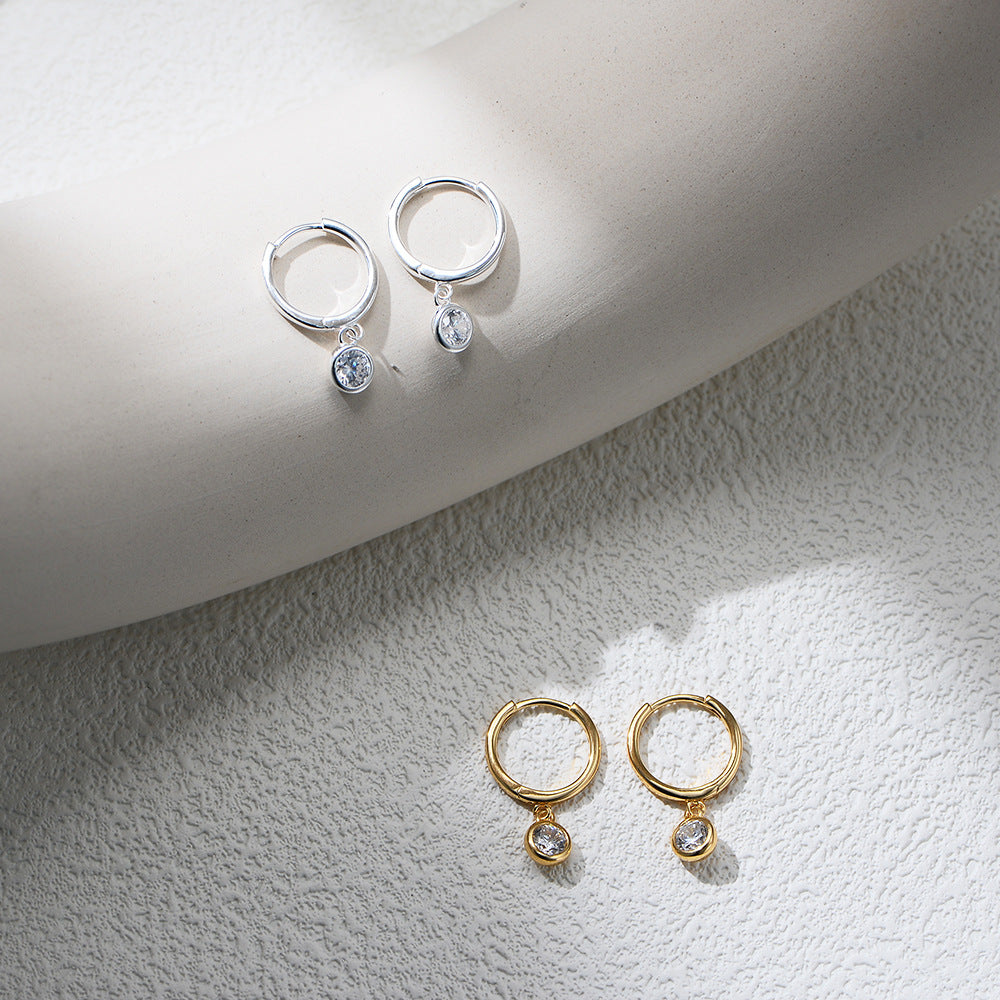 Planderful 925 Sterling Silver Wind Earrings With Zircon Inlay Light Luxury For Women