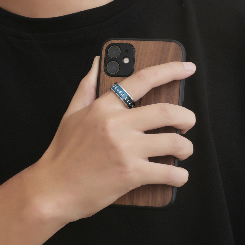 Rotatable Three-Color Titanium Steel Men's Ring - Japan & South Korea Inspired Temperament Design