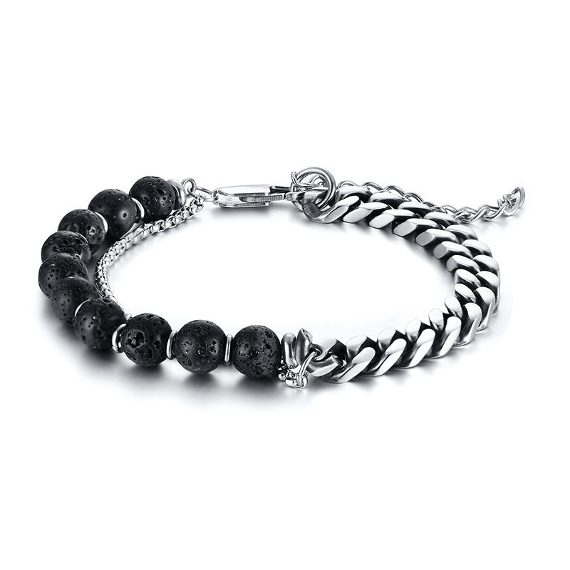 European And American Hip Hop Jewelry Double Titanium Steel Bracelet