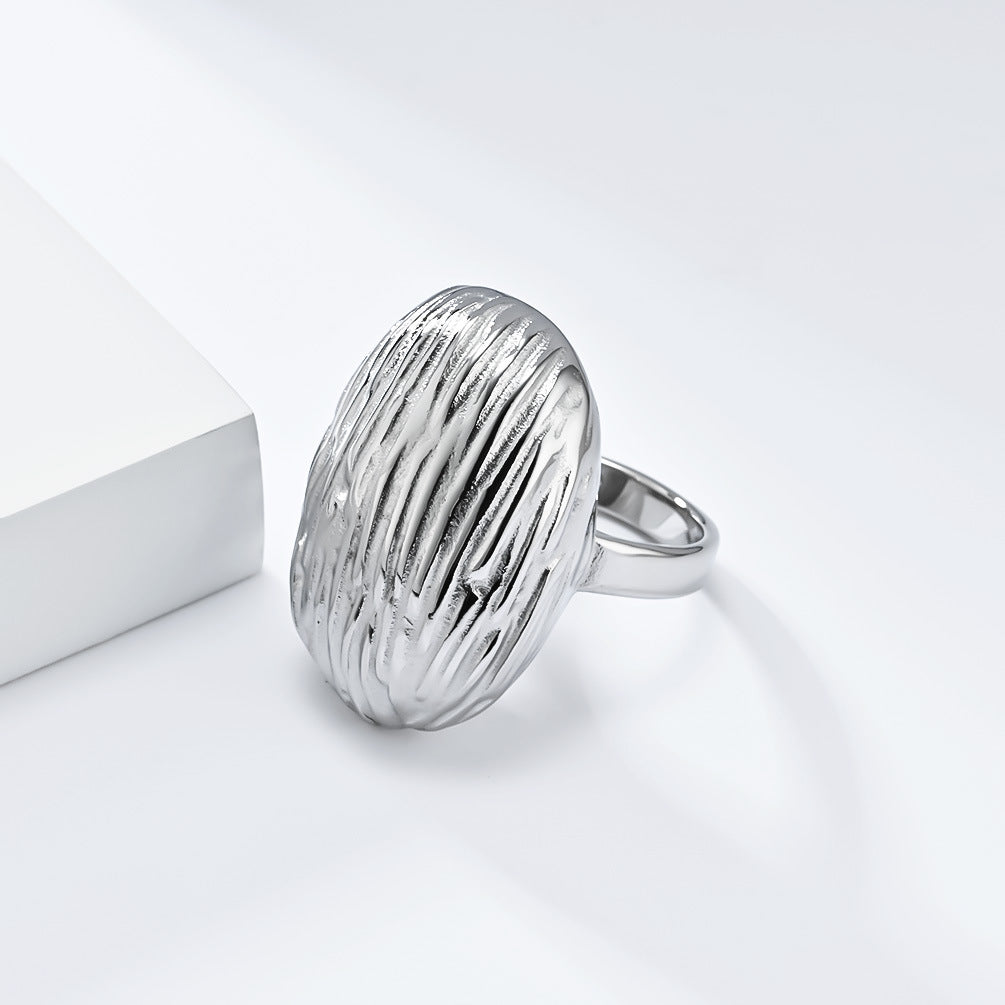 Planderful Everyday Genie Gold Plated Titanium Steel Ring For Women, Geometric European Design, Daily Wear Jewelry
