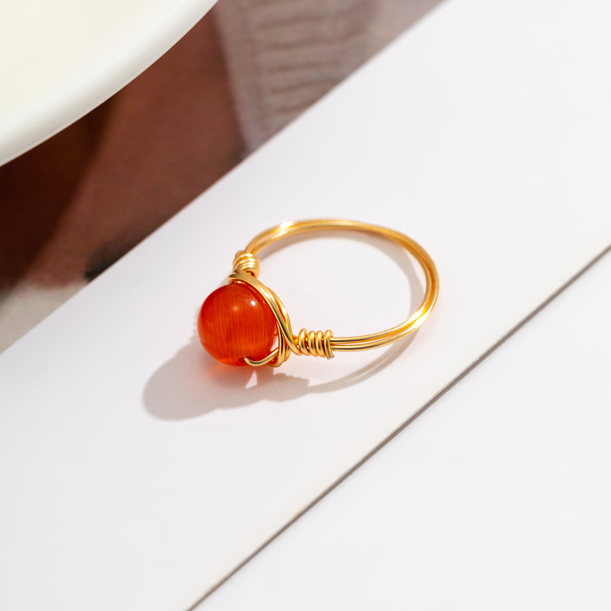 Artistic Glow Ring Needle in Vienna - Women's Alloy Ring with Luminous Pastoral Elements