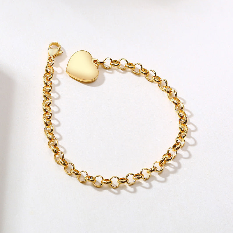 Stainless Steel Heart Accessories Bracelet Gold Steel Rose Gold
