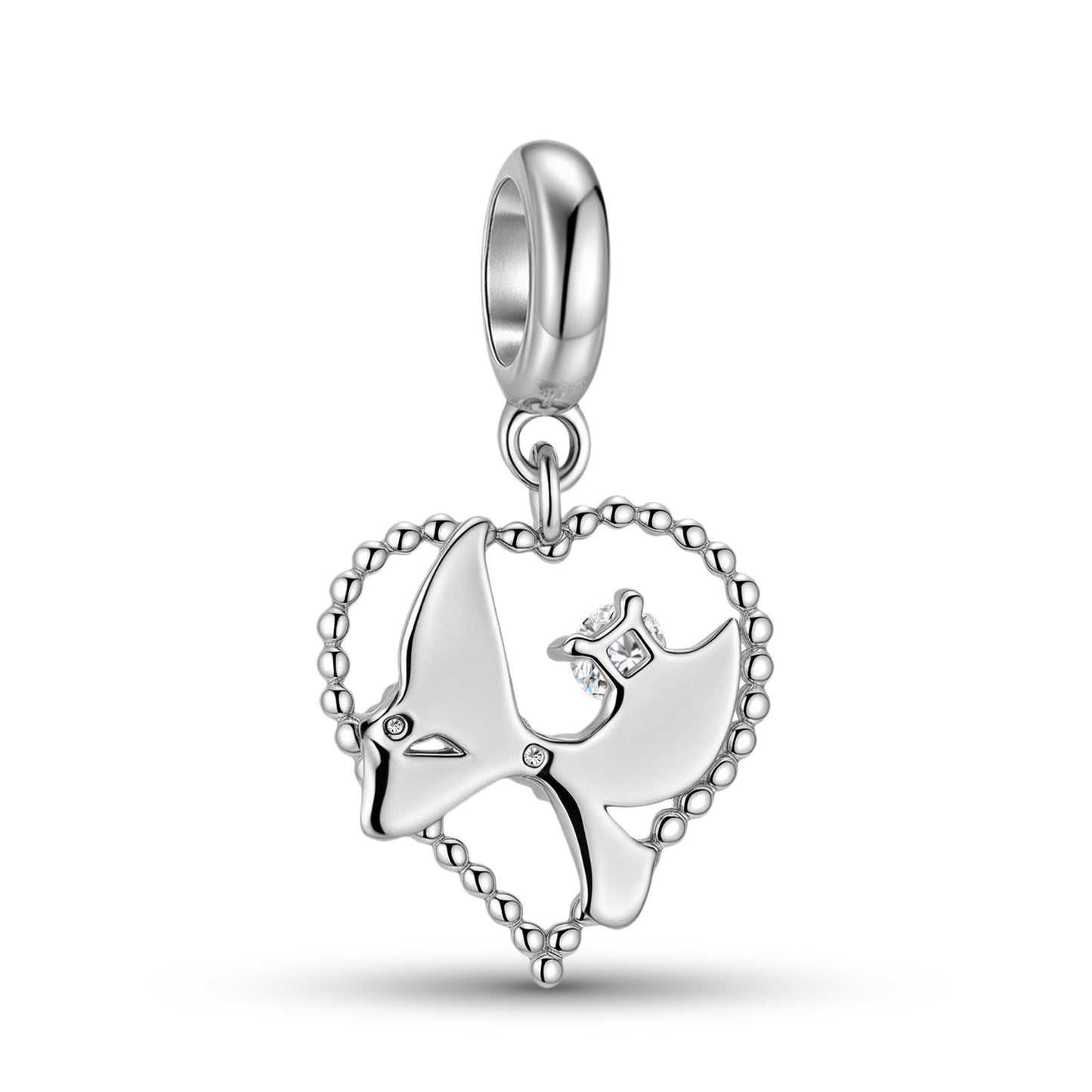 Planderful Jewelry Sterling Silver Blue Butterfly Pendant Necklace With Zircon Accent For Timeless Elegance