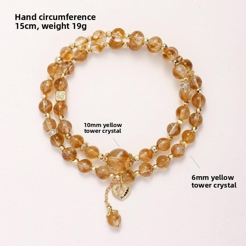Citrine Crystal Heart Bracelet