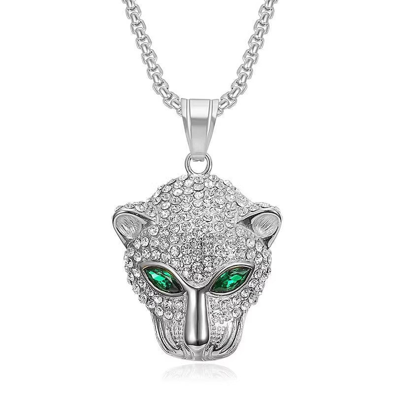 Planderful Jewelry Leopard Pendant Steel Necklace For Hip Hop Style Trendsetter For Everyday Wear And Street Fashion