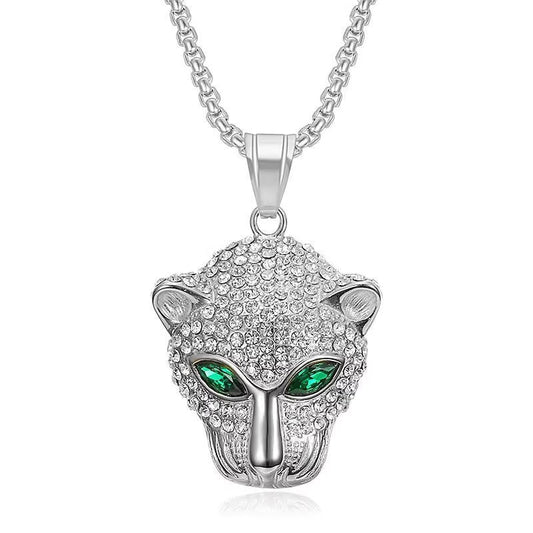 Planderful Jewelry Leopard Pendant Steel Necklace For Hip Hop Style Trendsetter For Everyday Wear And Street Fashion