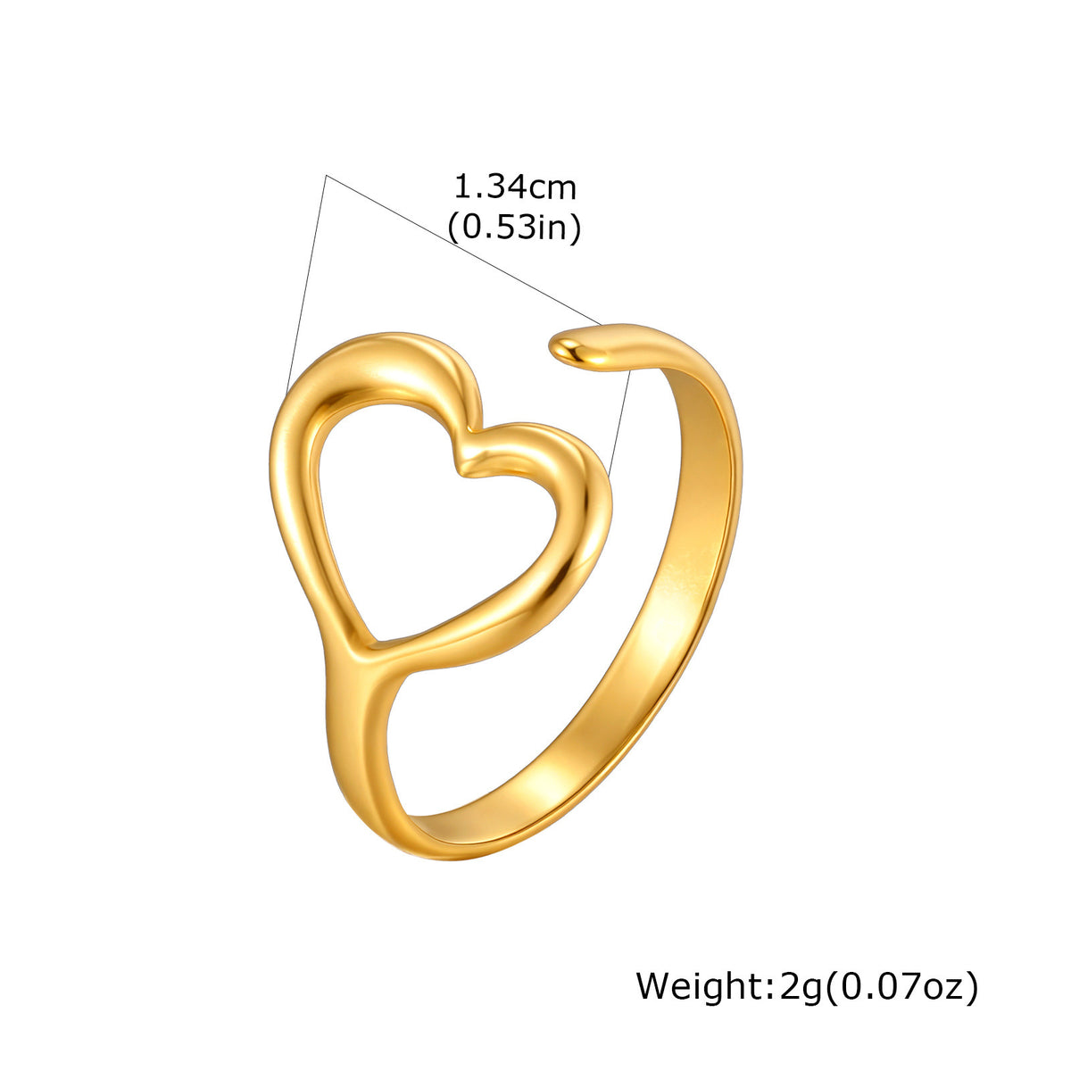 Love Ring Valentine's Day Wear Love Design Stainless Steel Heart Shape
