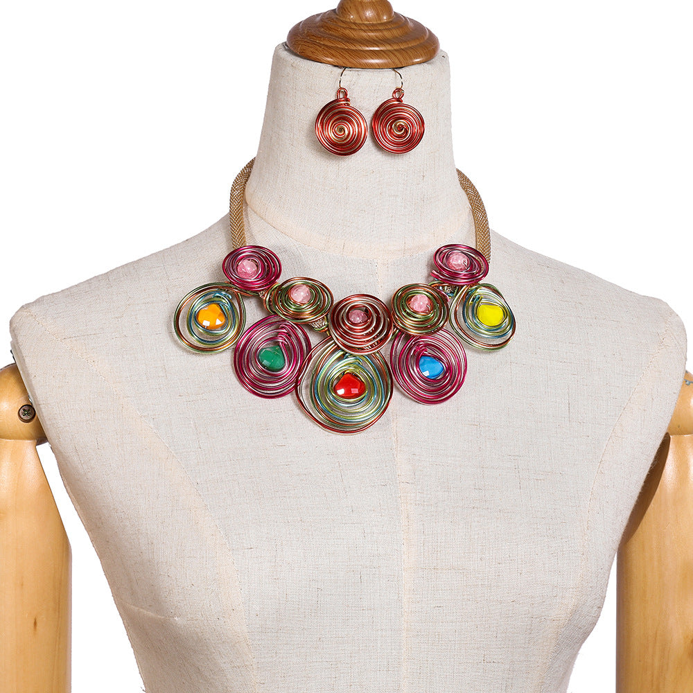 Savanna Rhythms Resin Necklace Set for the African Bride