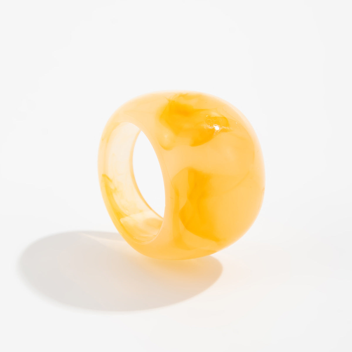 Planderful Vienna Verve Statement Ring Bread Shaped Wide Ring Maillard Color Hand Jewelry For Bold Fashion Lovers