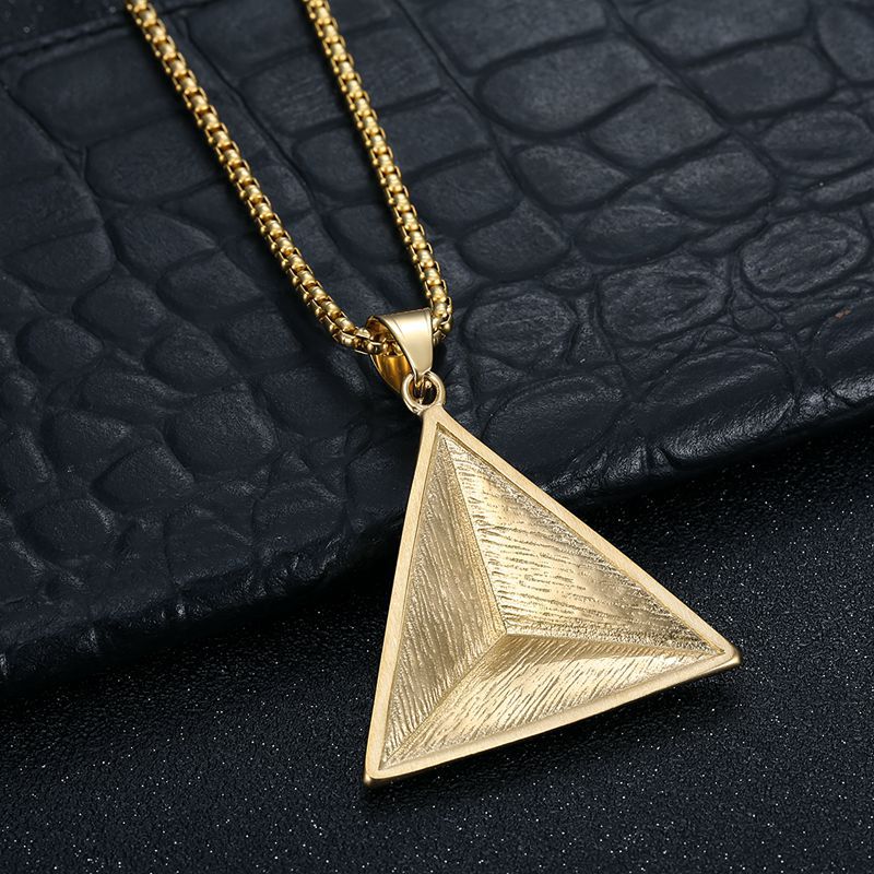 Planderful Everyday Genie Gold Plated Hip Hop Jewelry Necklace With Egyptian Pyramid Pendant For Hip Hop Fans