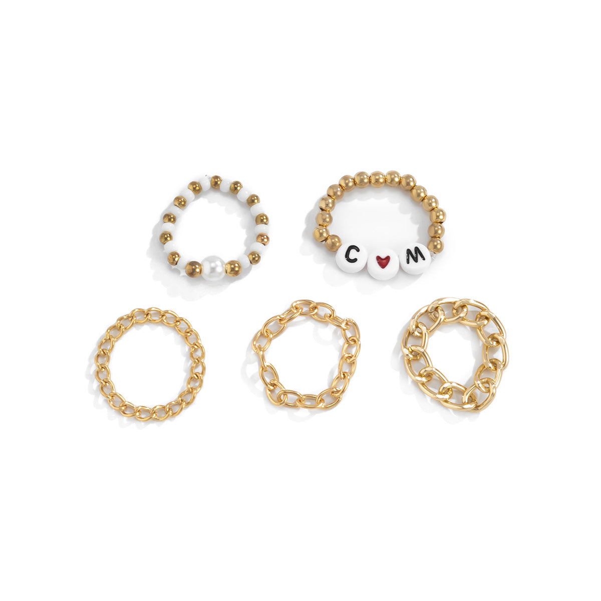 European and American Stacked Imitation Pearl Hand Ornament with Ring in Vienna Verve Collection