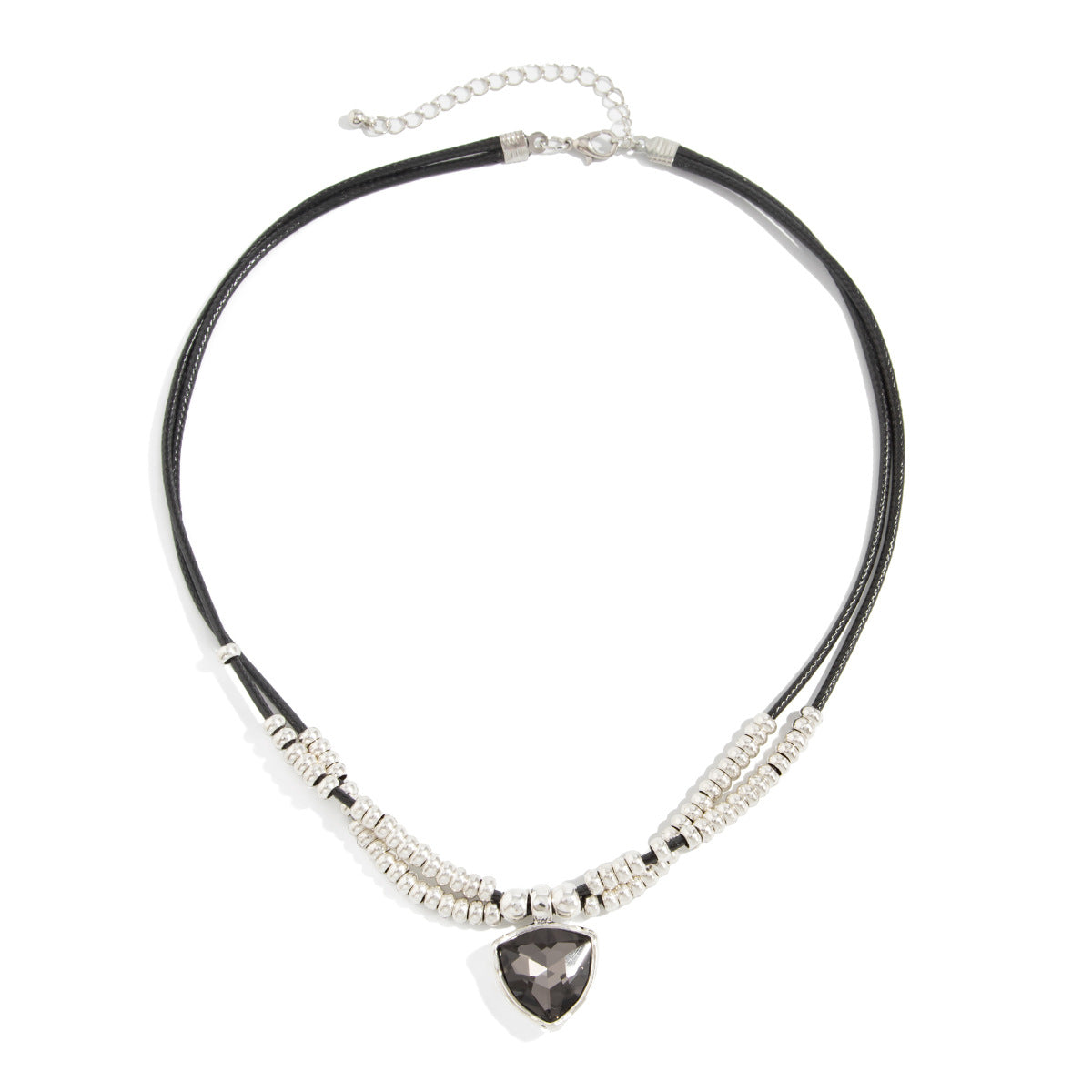 Geometric Gemstone-Style Beaded Necklace