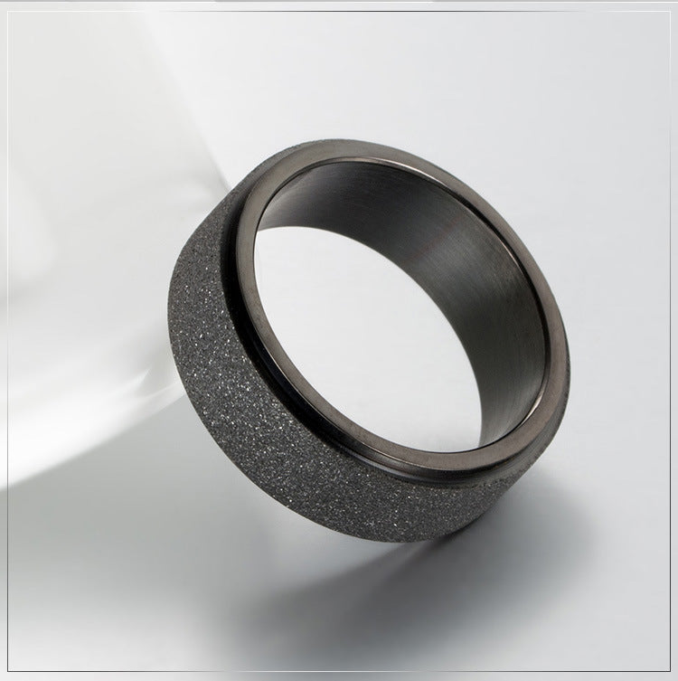 Planderful Rotating Stainless Steel Ring Matte Finish For Unisex Style Gold Plated Accent Everyday Genie Collection