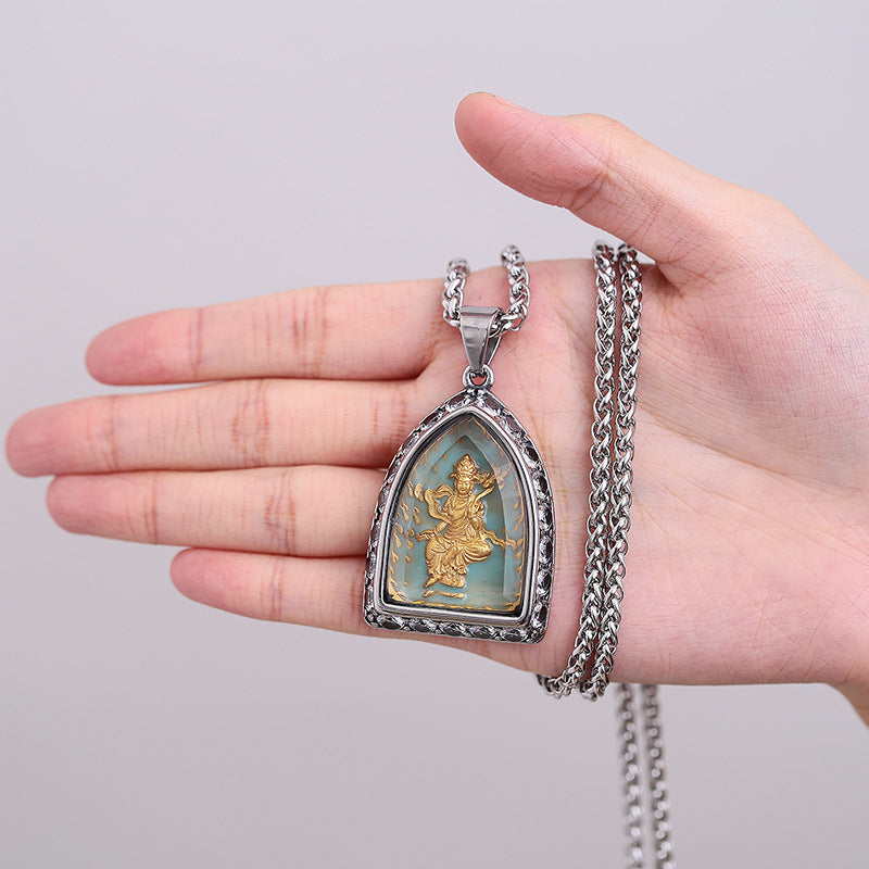 Steel Necklace – Statement Zodiac Amulet