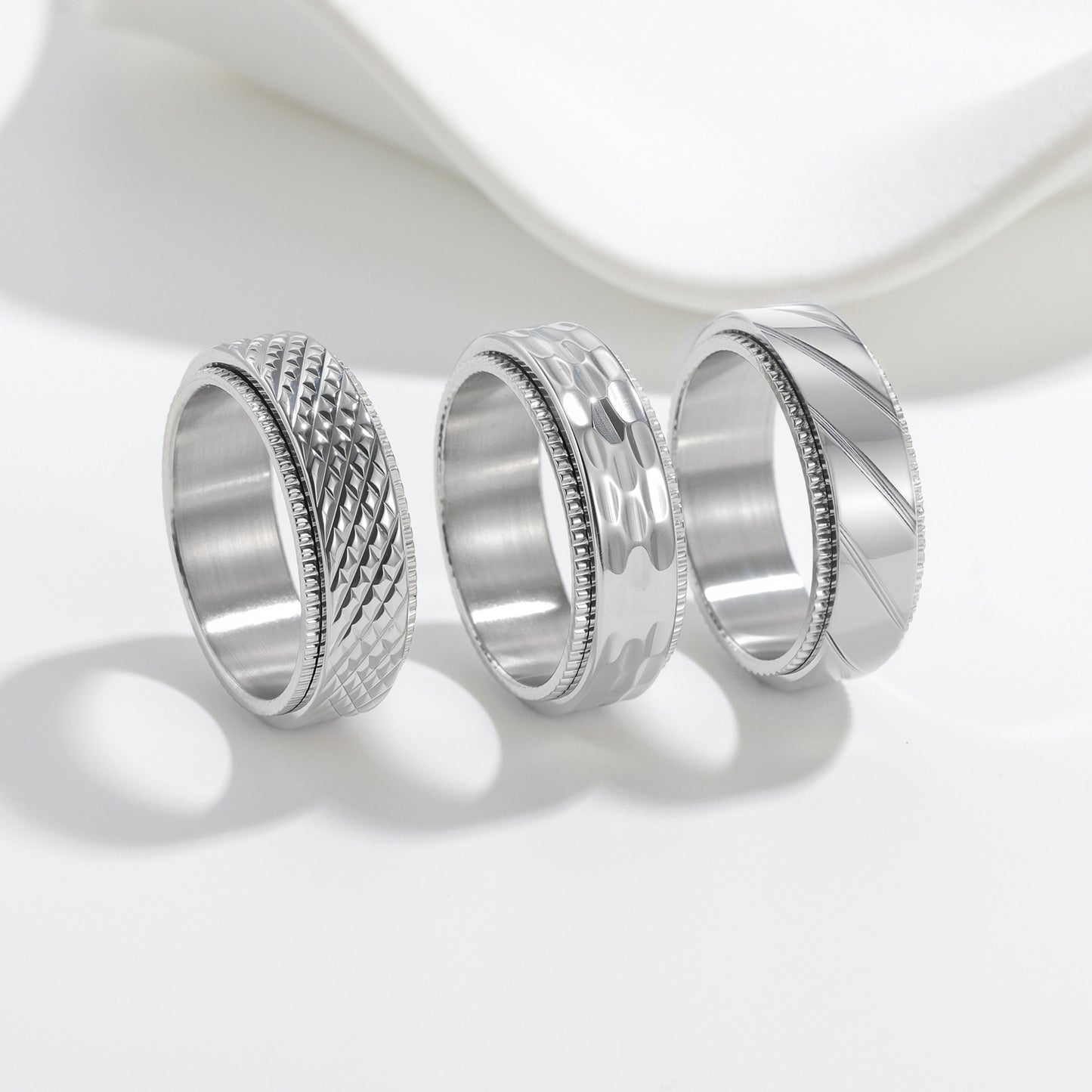 Planderful Titanium Steel Ring For Men Punk Style Collection