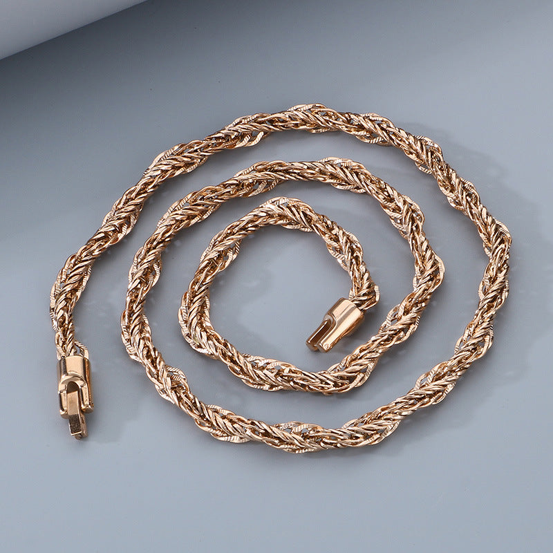 Hip-Hop Design Buckle Twist Cord Chain Men's Stainless Steel Twisted Chain Accessory For Necklace