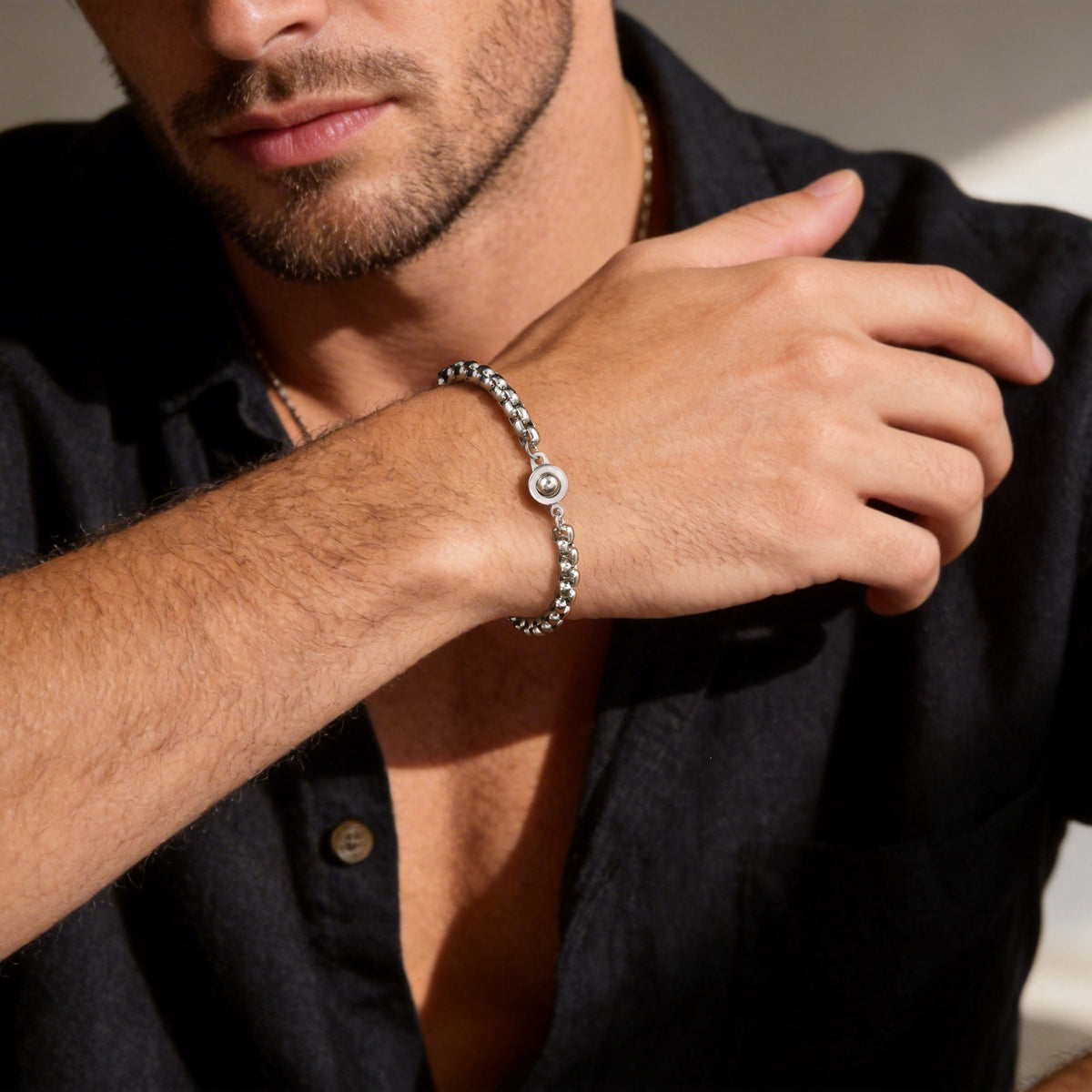 Pearl Stainless Steel Bracelet for Men