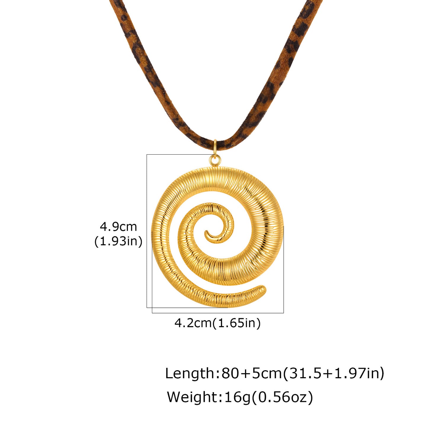 Cold Wind Ocean Stainless Steel Shell Pendant Leopard Print Long Item Decoration Necklace
