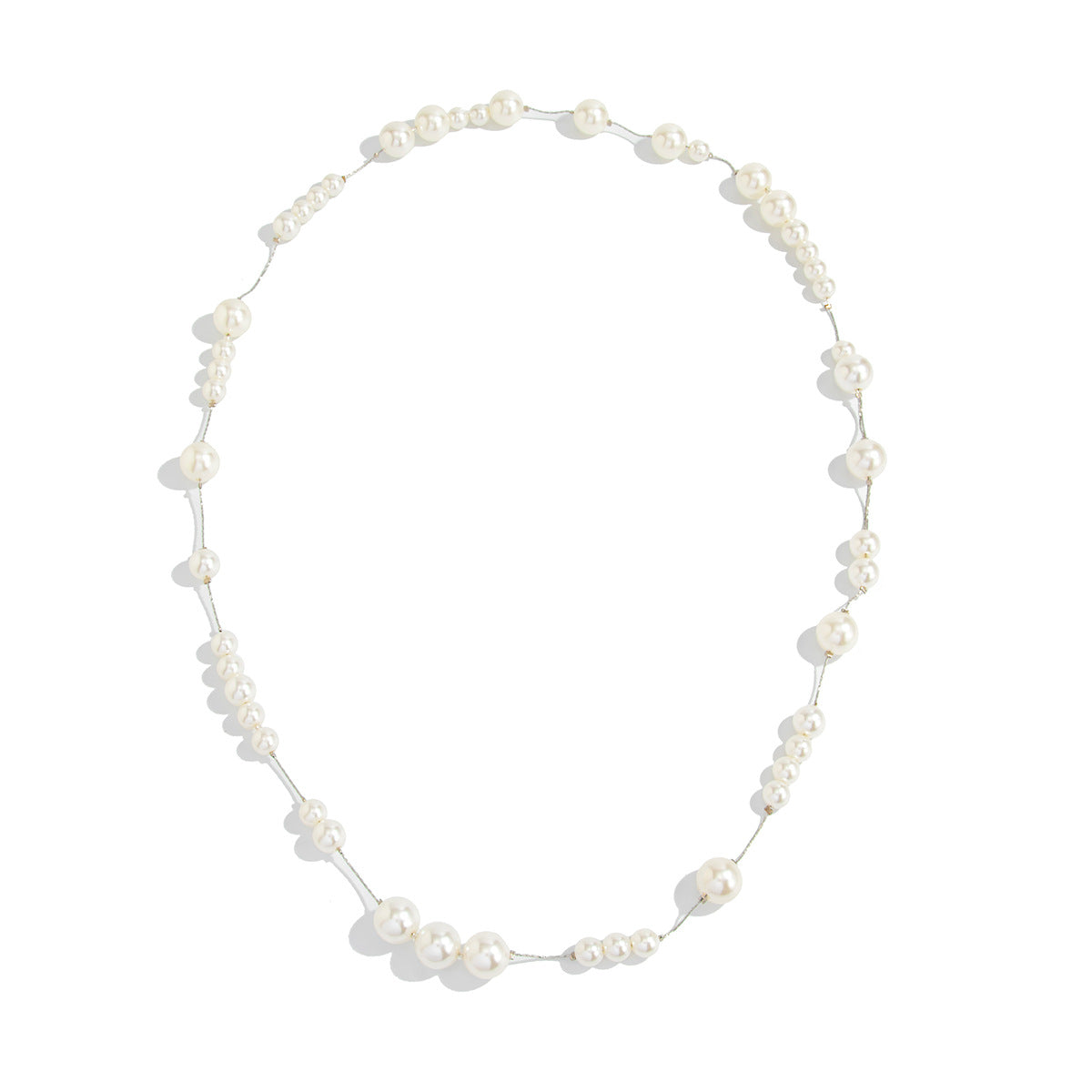 Oversized Pearl-Style Back Chain Necklace