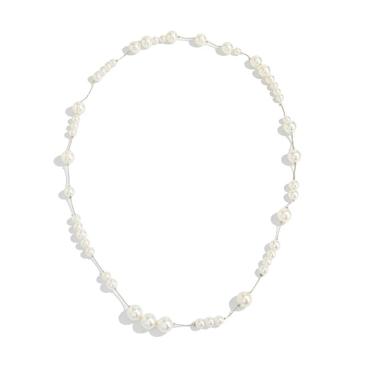 Oversized Pearl-Style Back Chain Necklace